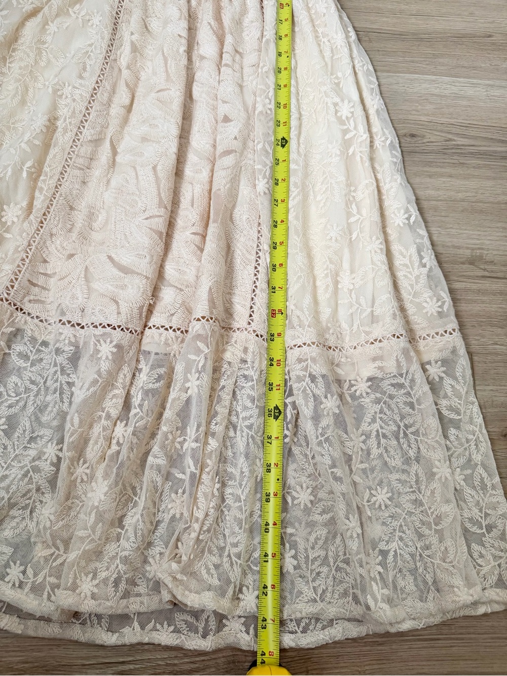 Free People Mountain Laurel Lace Midi Dress Cream Size 6 Boho Romantic - Picture 13 of 13